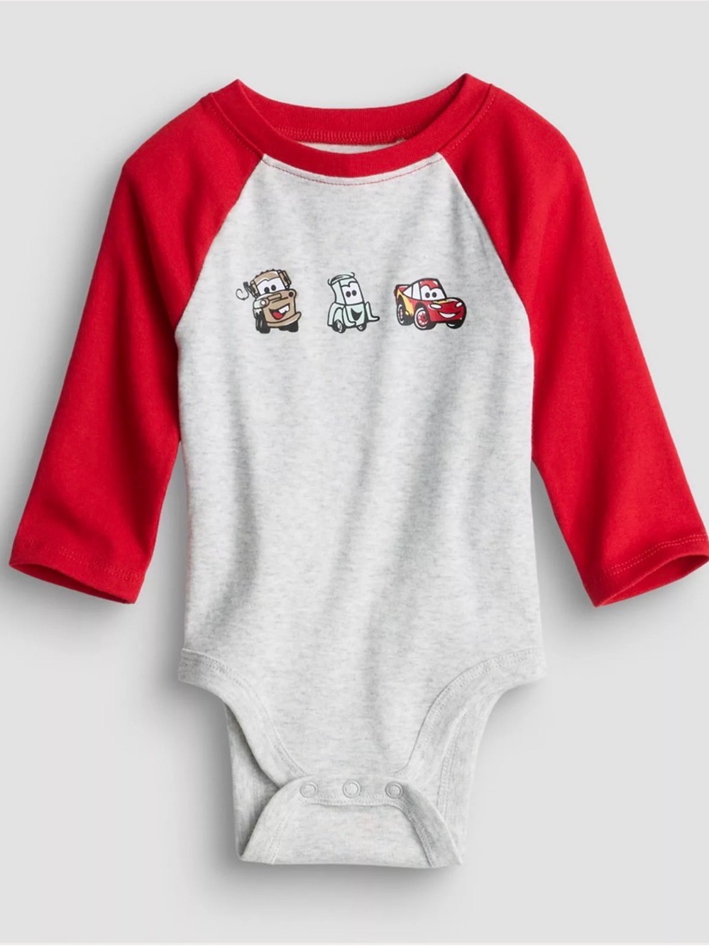 Disney Gray and Red Raglan Car Graphic Bodysuit